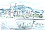 水彩画/宇久井港